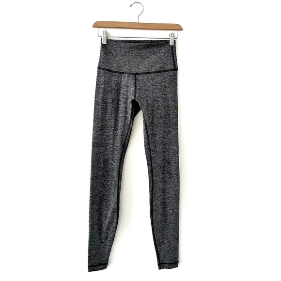 LULULEMON | Wunder Under High Rise Pant 28” Heathered Black Grey Size 4 - Picture 6 of 12